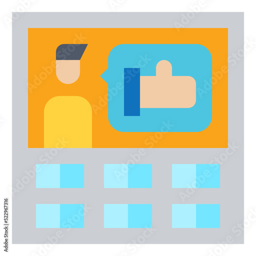 Billboard advertising building like marketing - flat icon