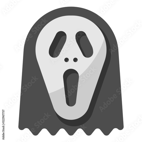 Mask ghost scream hallow halloween - flat icon