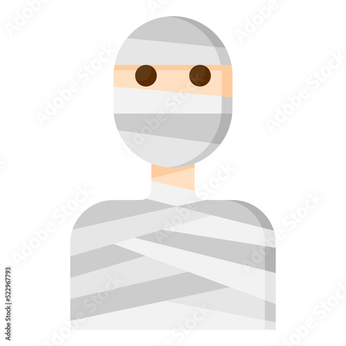 Mummy ghost egypt ancient halloween - flat icon