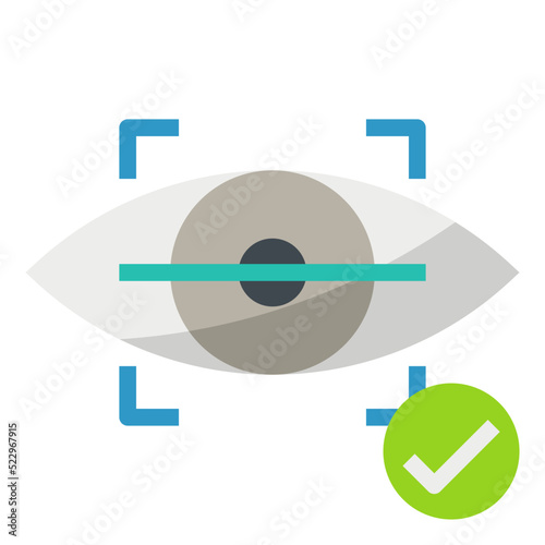 Retina recognition scanning ai artificial intelligence - flat icon