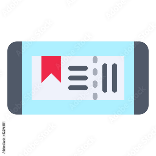 Voucher ticket promotion online mobile - flat icon