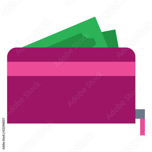 Wallet money rich bag - flat icon