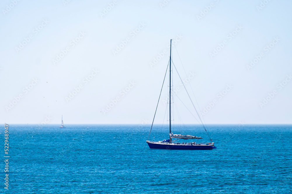 Sailing yacht in Mediterranean sea