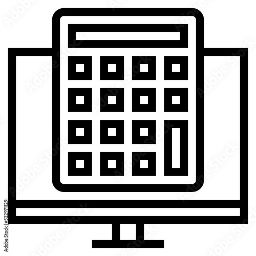 Calculator computer profits merchant ecommerce - outline icon
