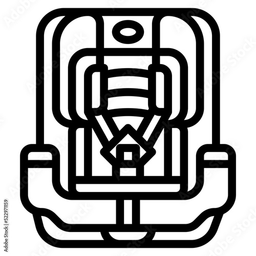 Car seat,safety,belt,baby,accessories - outline icon