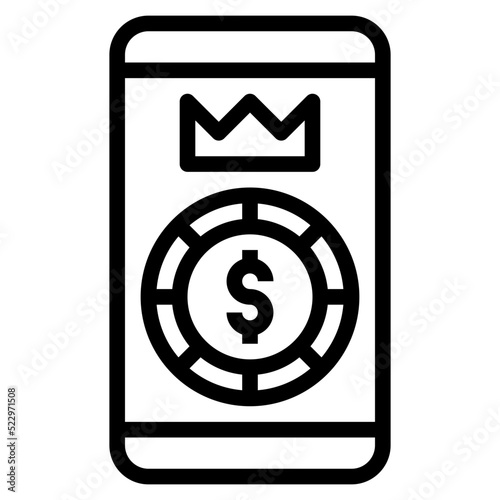 Mobile casino chip king winner - outline icon