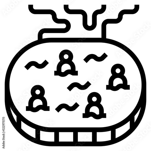 Onsen bath tub warm japan - outline icon