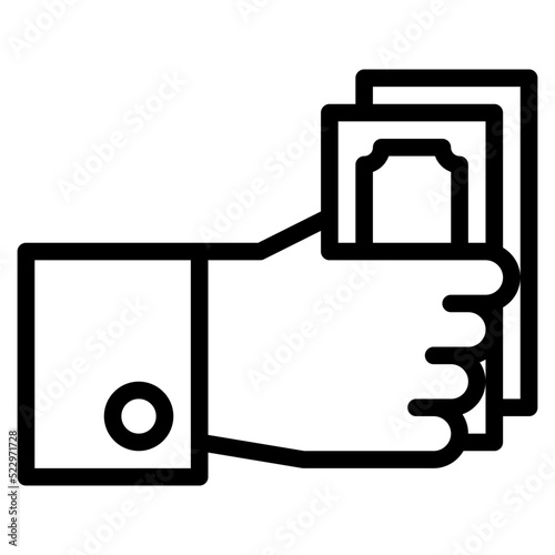 Pay salary give money deal - outline icon