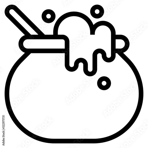 Pot witch cauldron potion halloween - outline icon