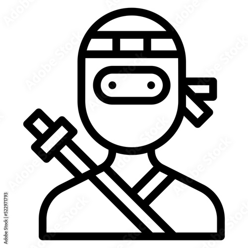 Ninja assassin thief avatar japan - outline icon