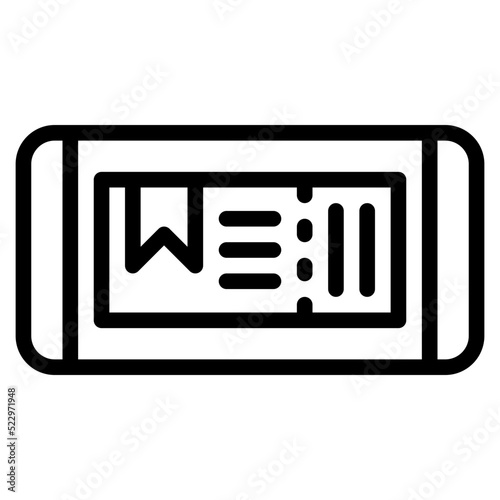 Voucher ticket promotion online mobile - outline icon