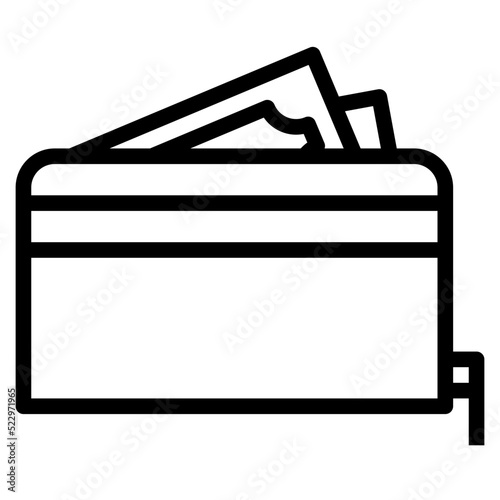 Wallet money rich bag - outline icon