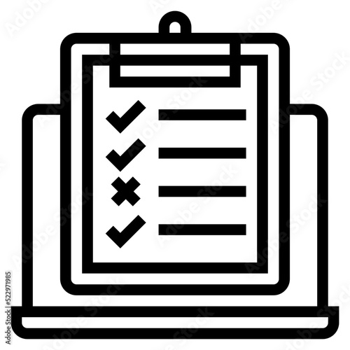 Testing checklist requirment software development - outline icon