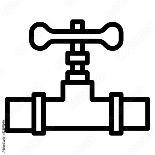 Valve pipe construction - outline icon