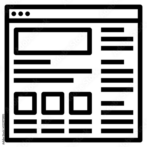 Web blog feed news multimedia - outline icon