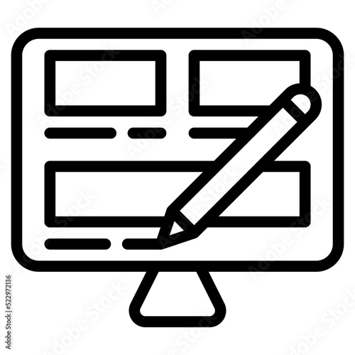 Web design computer graphic edit - outline icon