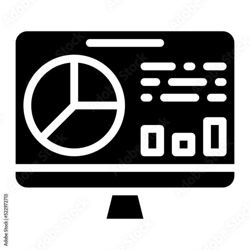 Analytics analysis computer graph statistic - solid icon