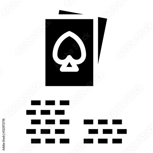 Blackjack poker casino game card - solid icon
