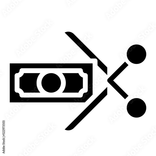 Tax cut loss money vat - solid icon