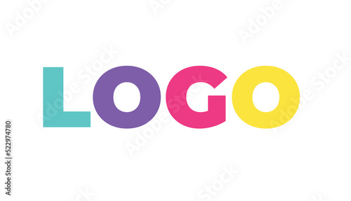 logo. word. colored letters. text and font. identity and branding. Name of the company.  art. idea
