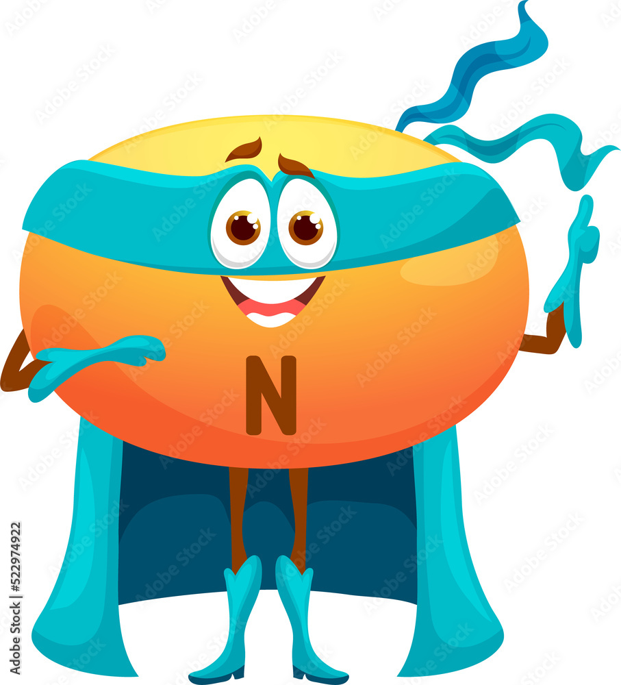 Fototapeta premium Superhero vitamin N isolated B7 biotin character