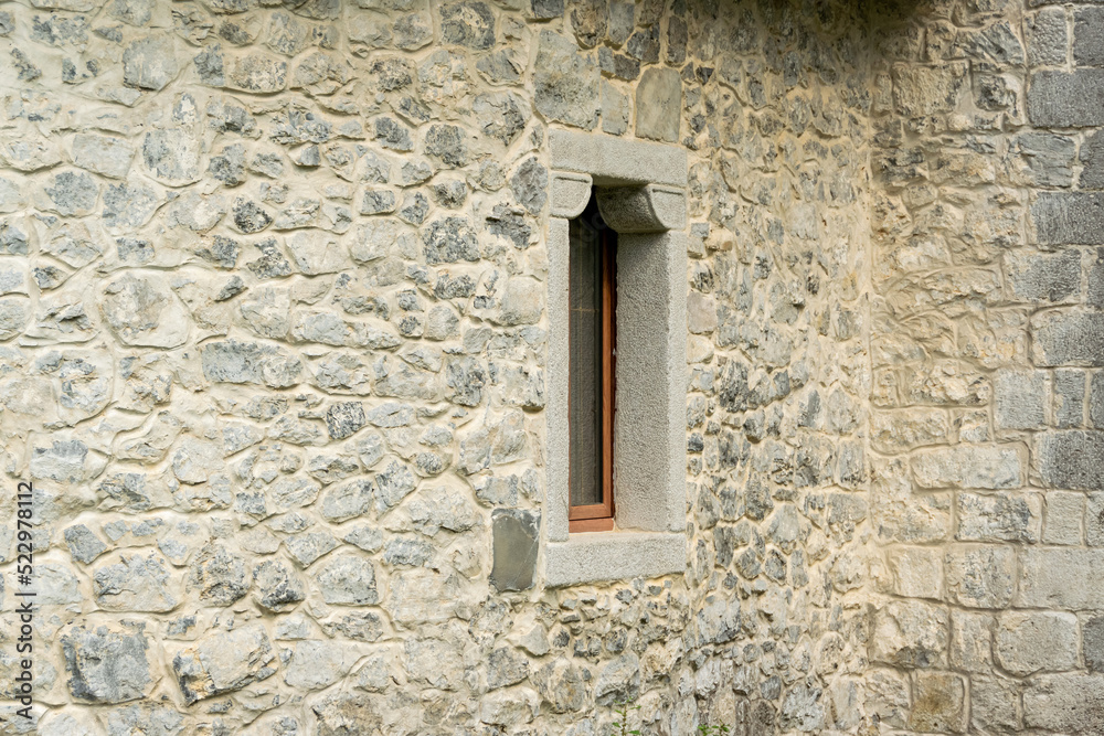 Part of antique traditional catholic church in albanian mountains