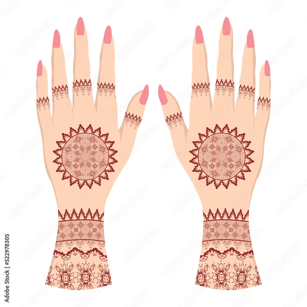 Hand Mandala Henna Tattoo Pattern Art Design Hand Mandala Henna Tattoo Pattern Art Design