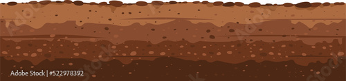 Bild auf Leinwand Soil ground and underground layers, earth texture