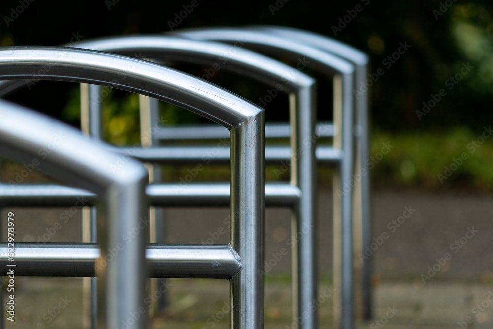 Close up of bicycle rack