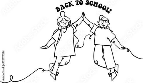 childrens are back to school enjoy the moment making high five