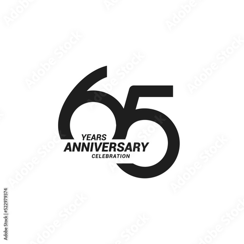 65 years anniversary celebration logotype