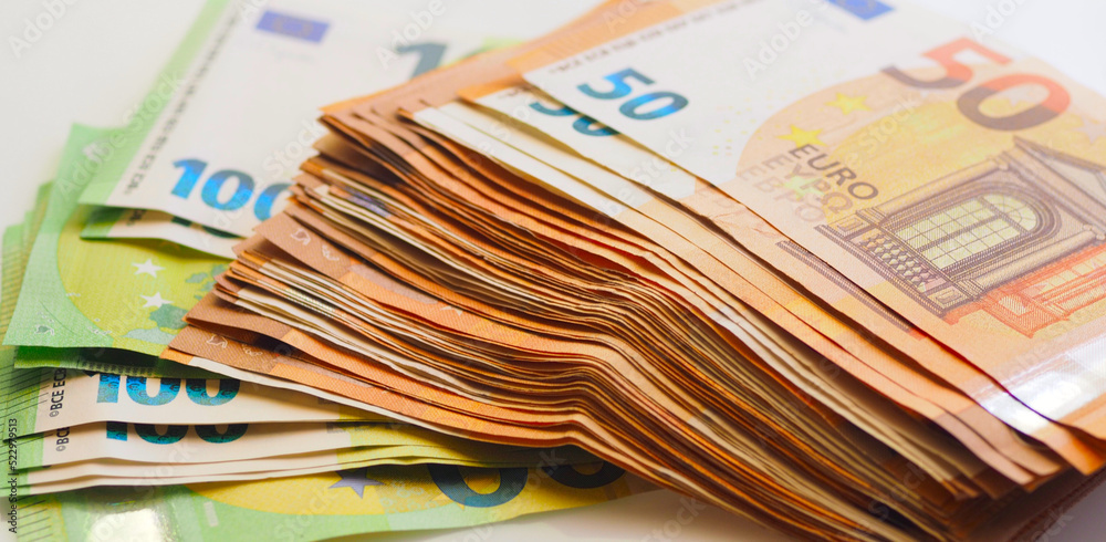 Euro bills or banknotes 100 and 50 Euros Euro bills or banknotes 100 and 50 Euros