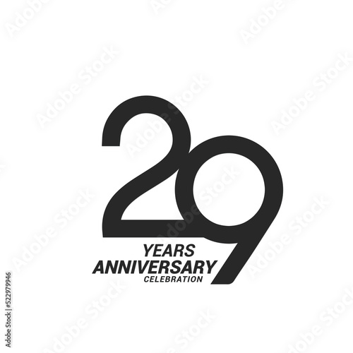 29 years anniversary celebration logotype