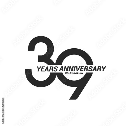 39 years anniversary celebration logotype