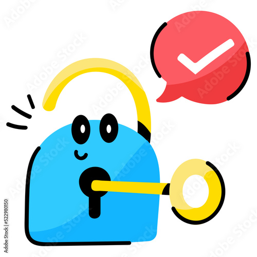 Modern handcrafted sticker of access 