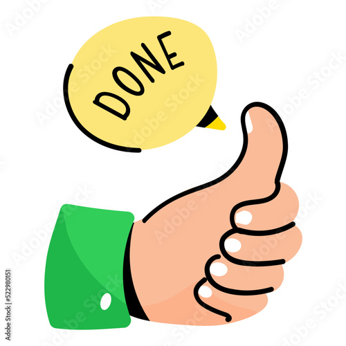 An amazing doodle sticker of done 