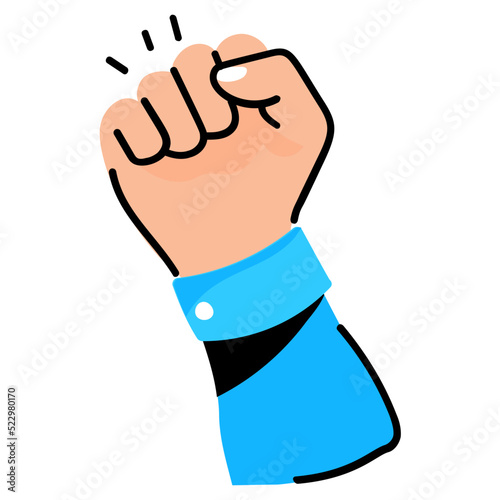 A customizable sticker of clenched hand 