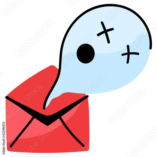 A unique handcrafted sticker of empty email 