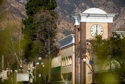 Afternoon view of the downtown urban core of Monrovia, California, USA. photo