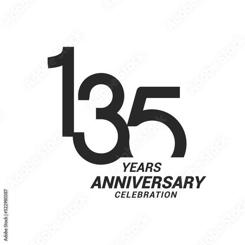 135 years anniversary celebration logotype