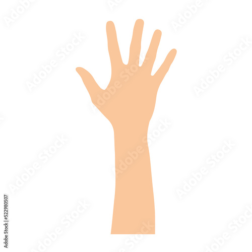 Vector illustration of a human arm, palm of a hand, minimalist icon