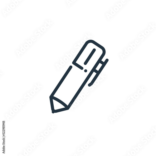 Pen icon isolated on a white background. Stationery symbol, pen for web and mobile apps.