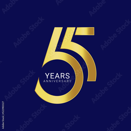 65, 65th Year Anniversary Logo, Vector Template Design element for birthday, invitation, wedding, jubilee and greeting card illustration.