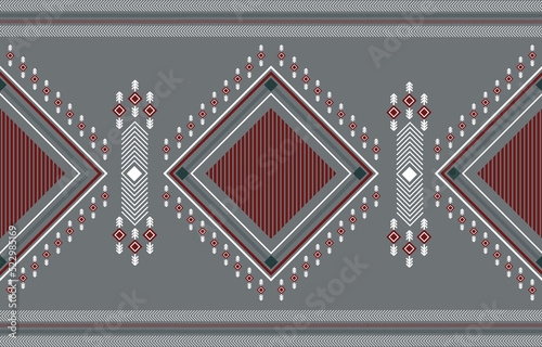 Ethnic abstract ikat art. Seamless pattern in tribal, folk embroidery, and Mexican style. Aztec geometric art ornament print