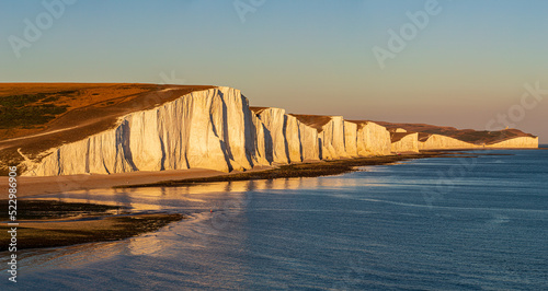 The Seven Sisters Cliffs on the Sussex Coast, at Sunset photo