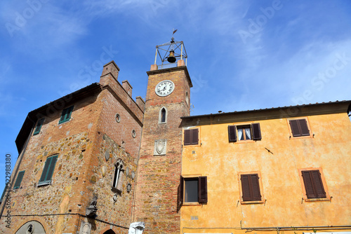 castle and tower of Lajatico tuscany Italy photo