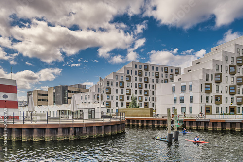 Fényképezés Reconstructed modernized homes in the Odense old harbor, Denmark