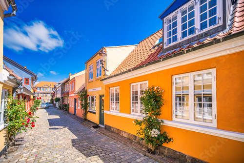 Fototapeta Naklejka Na Ścianę i Meble -  Narrow streets in faaborg city, Denmark