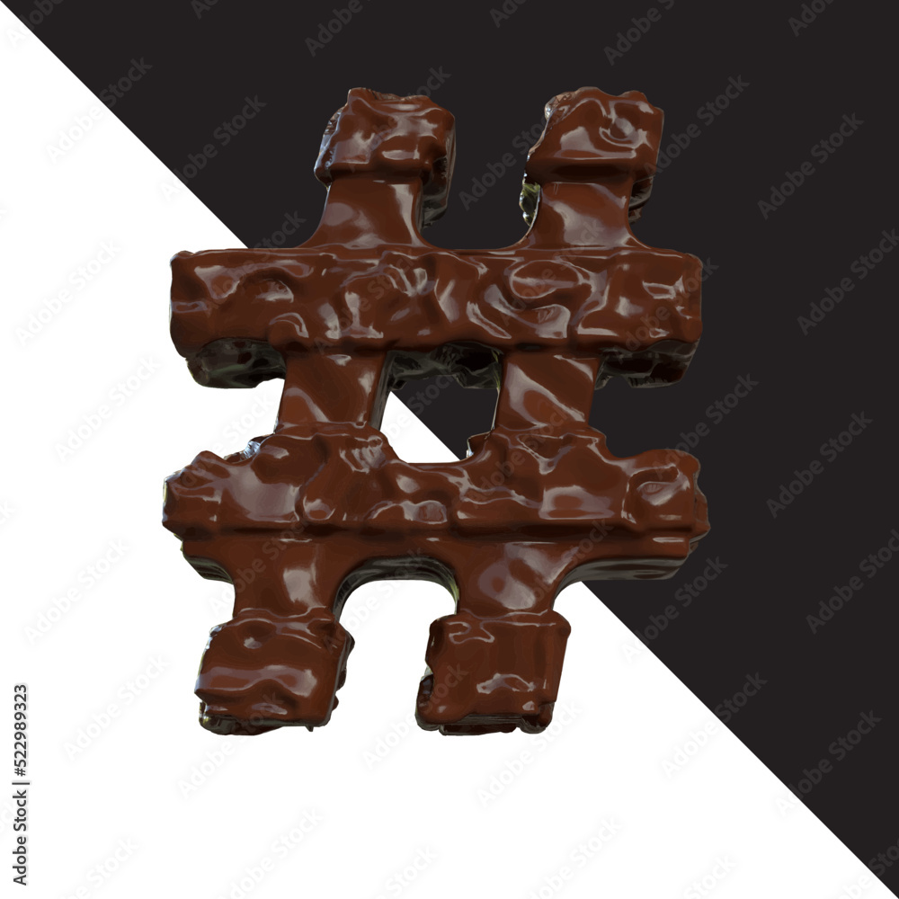 Symbol made of chocolate 3d Stock Vector | Adobe Stock
