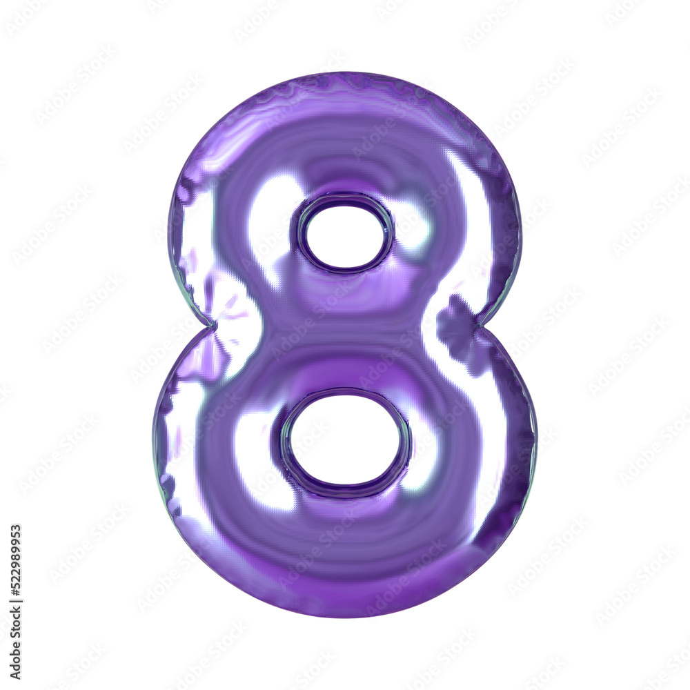 Purple number balloon.3d render Purple number balloon.3d render